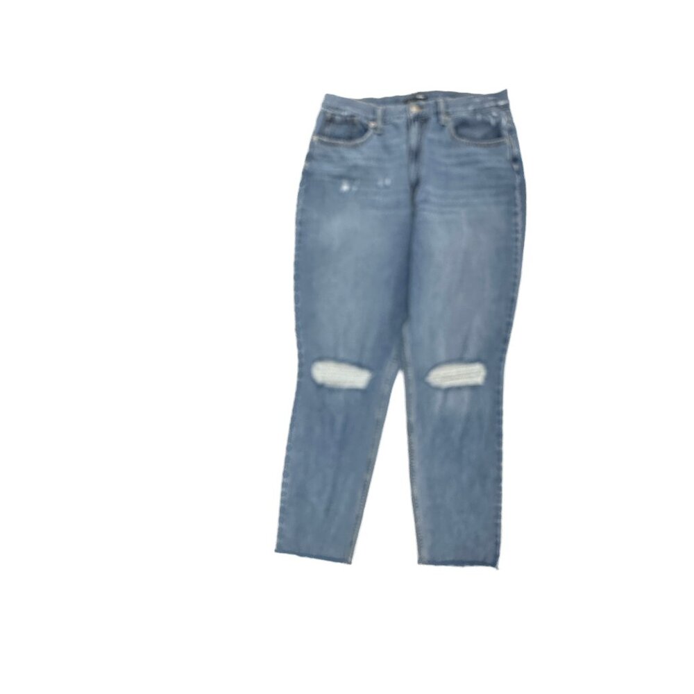Fashion Nova Straight Distressed Raw Hem Women's size 13 Medium Blue Denim Jeans